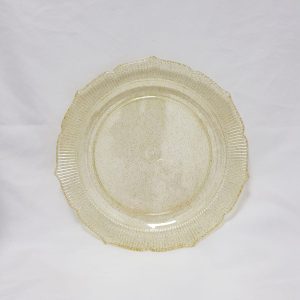 צלחת קטנה 7'' מהודרת קשיחה- צבע נצנצים זהב